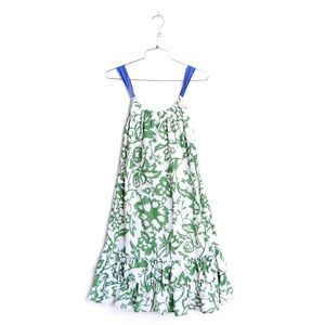 GAP Floral ruffled cotton dress contrasting trim